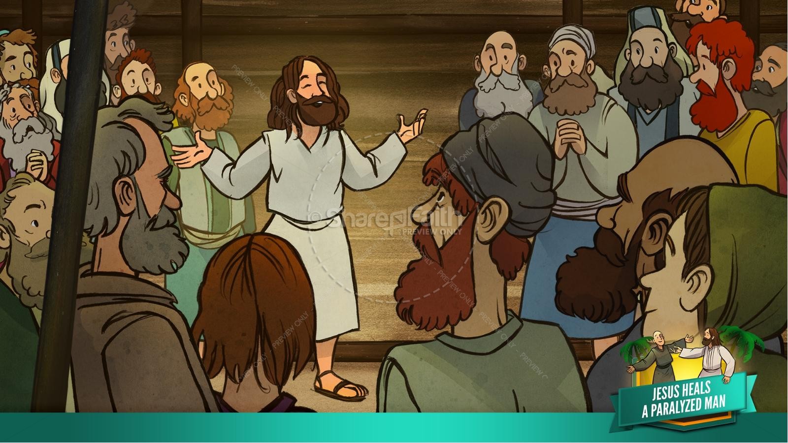 Luke 5 Jesus Heals The Paralytic Kids Bible Stories | slide 14