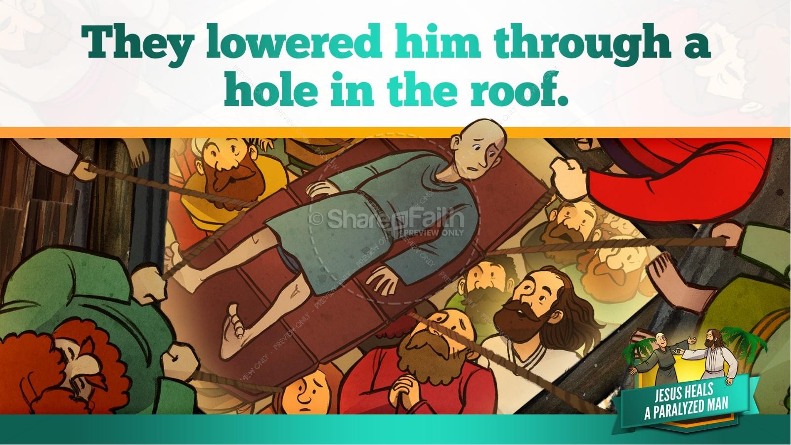 Luke 5 Jesus Heals The Paralytic Kids Bible Stories | slide 24