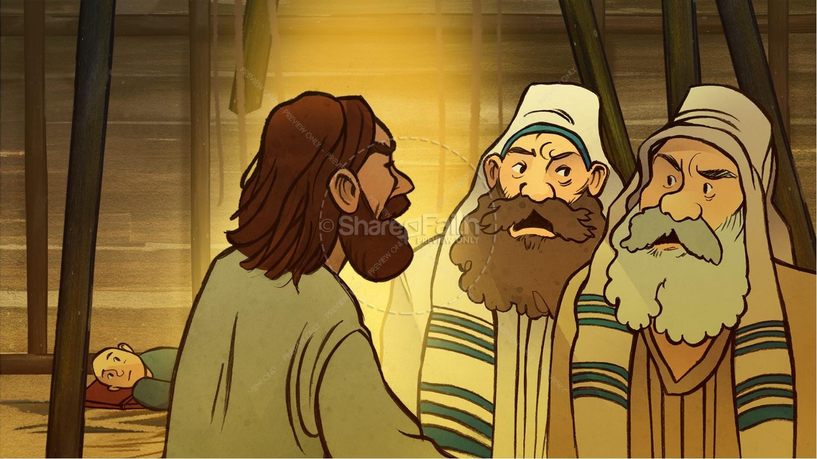 Luke 5 Jesus Heals The Paralytic Kids Bible Stories | slide 7