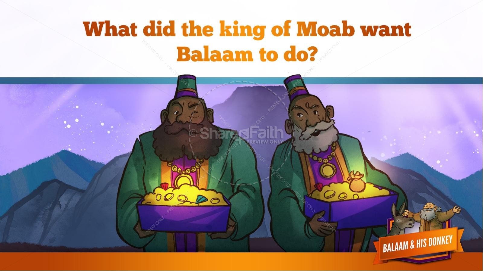 Numbers 22 Balaam's Donkey Kids Bible Stories | slide 15