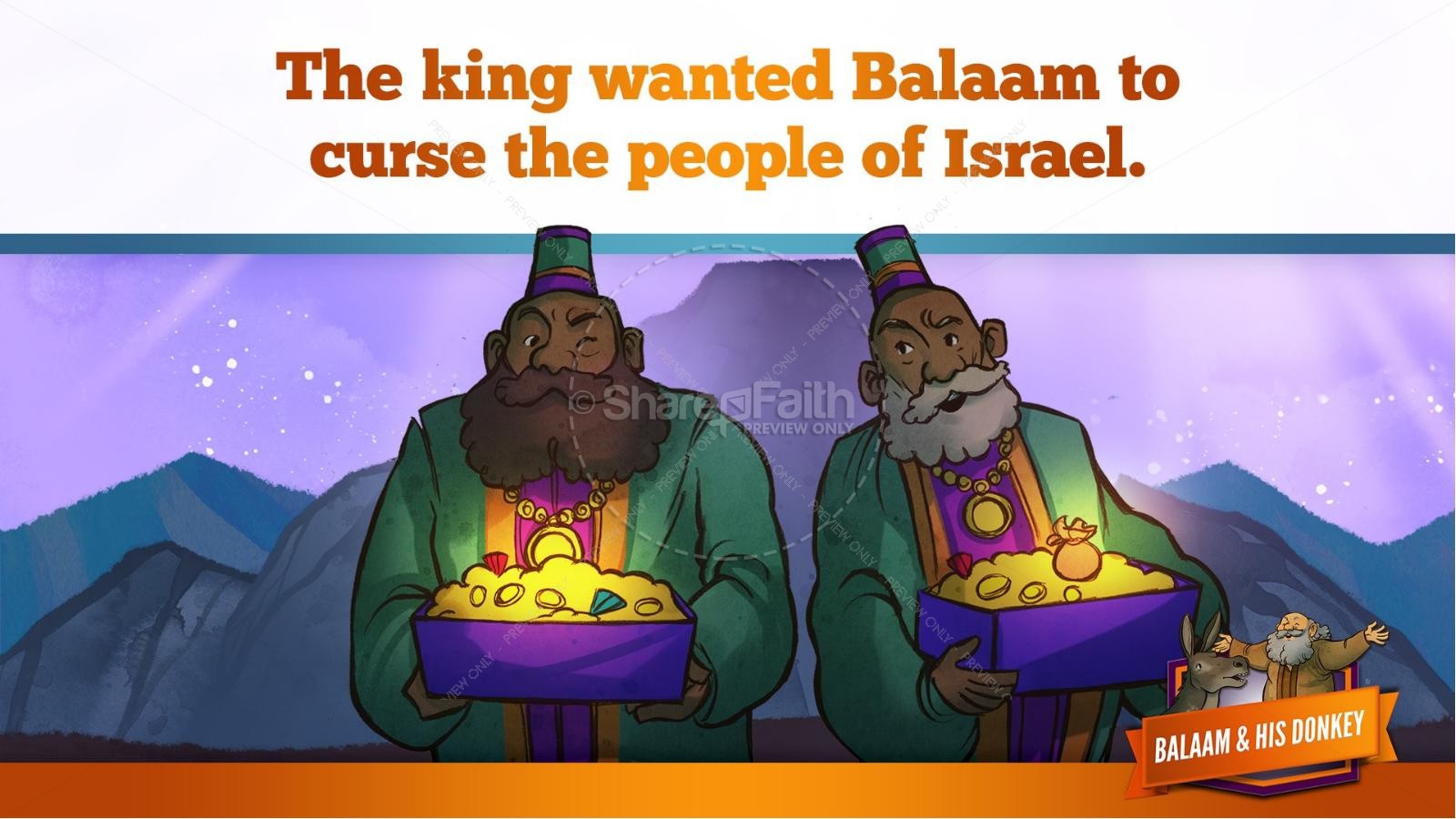 Numbers 22 Balaam's Donkey Kids Bible Stories | slide 16
