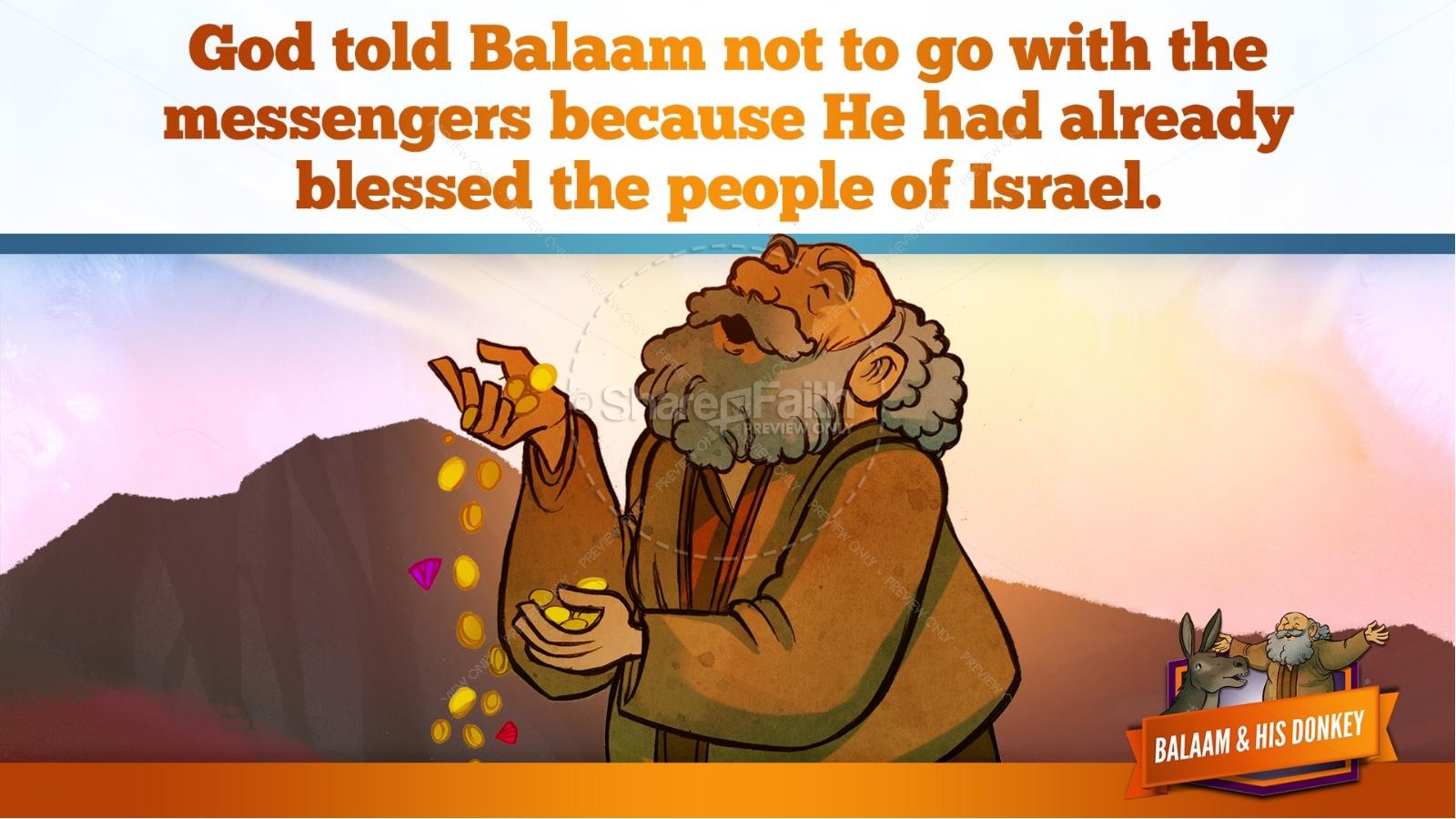 Numbers 22 Balaam's Donkey Kids Bible Stories | slide 20