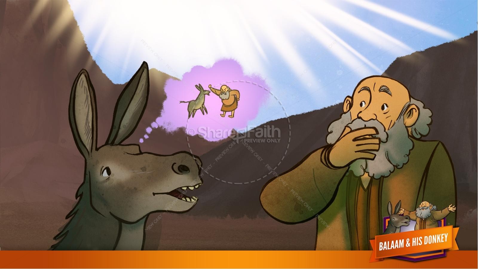 Numbers 22 Balaam's Donkey Kids Bible Stories | slide 26