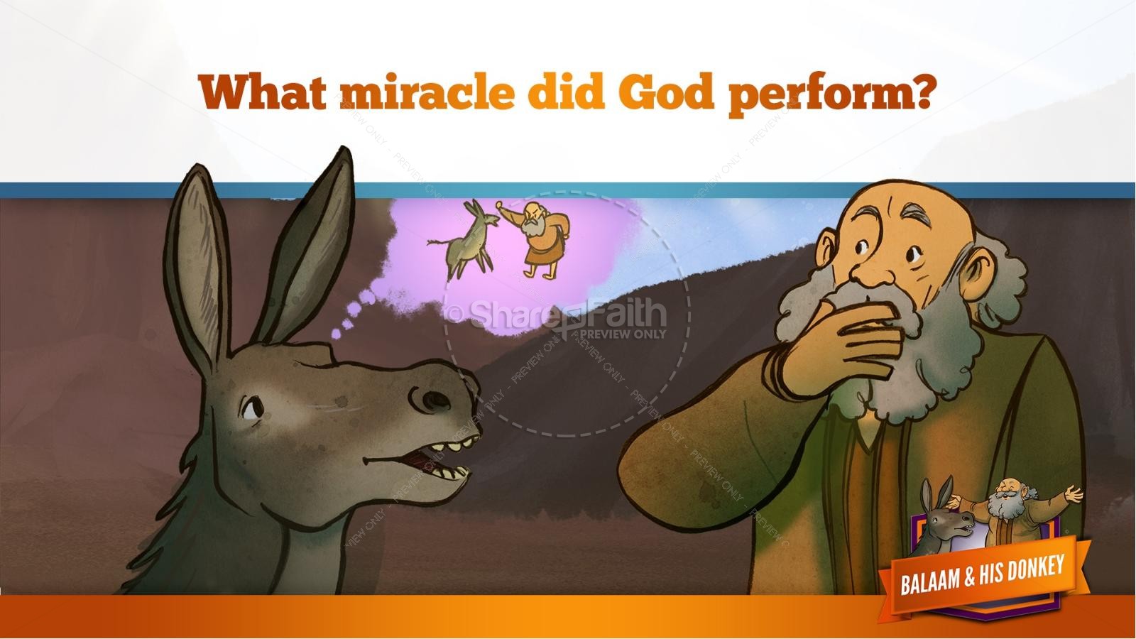 Numbers 22 Balaam's Donkey Kids Bible Stories | slide 27