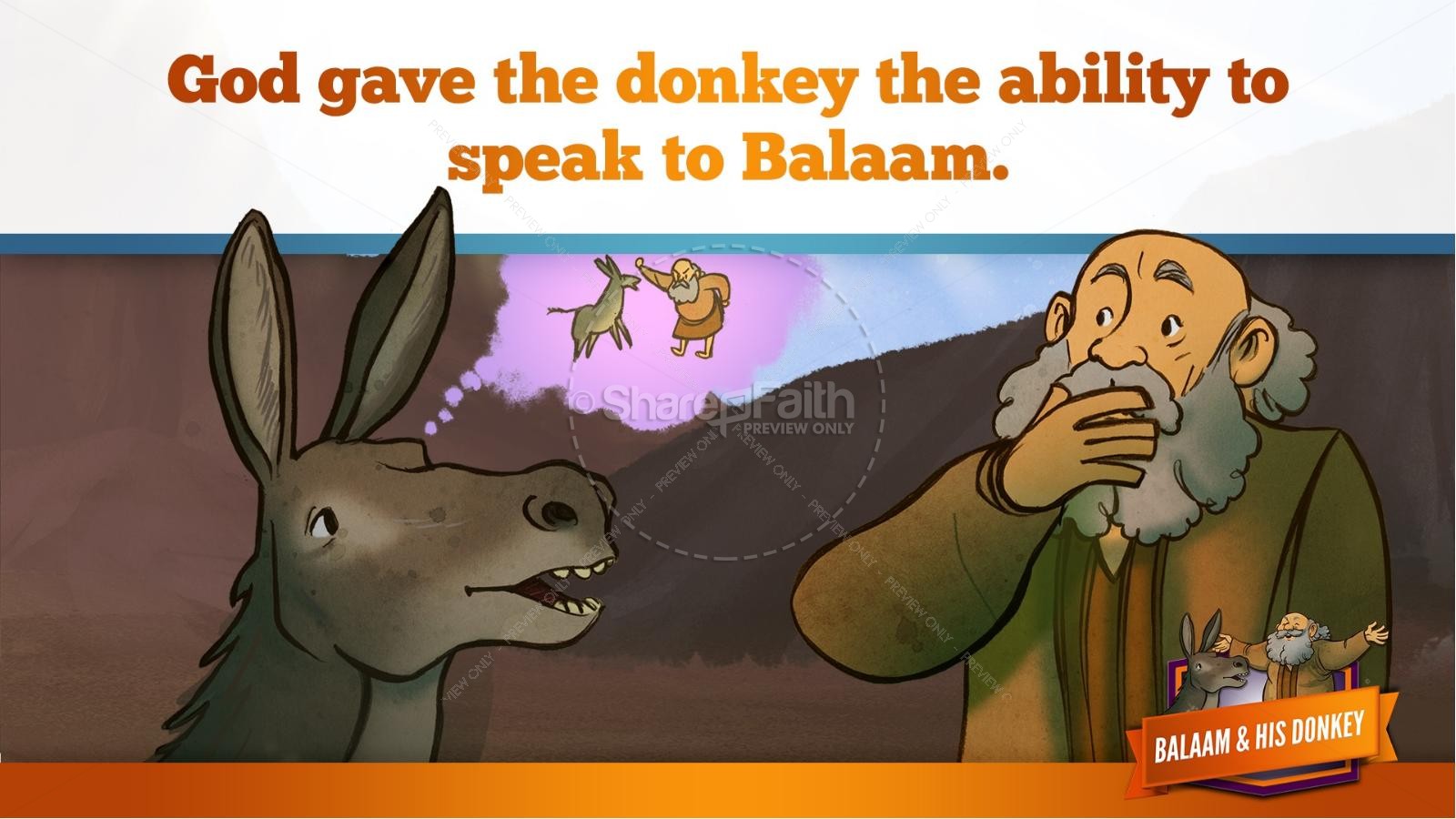 Numbers 22 Balaam's Donkey Kids Bible Stories | slide 28