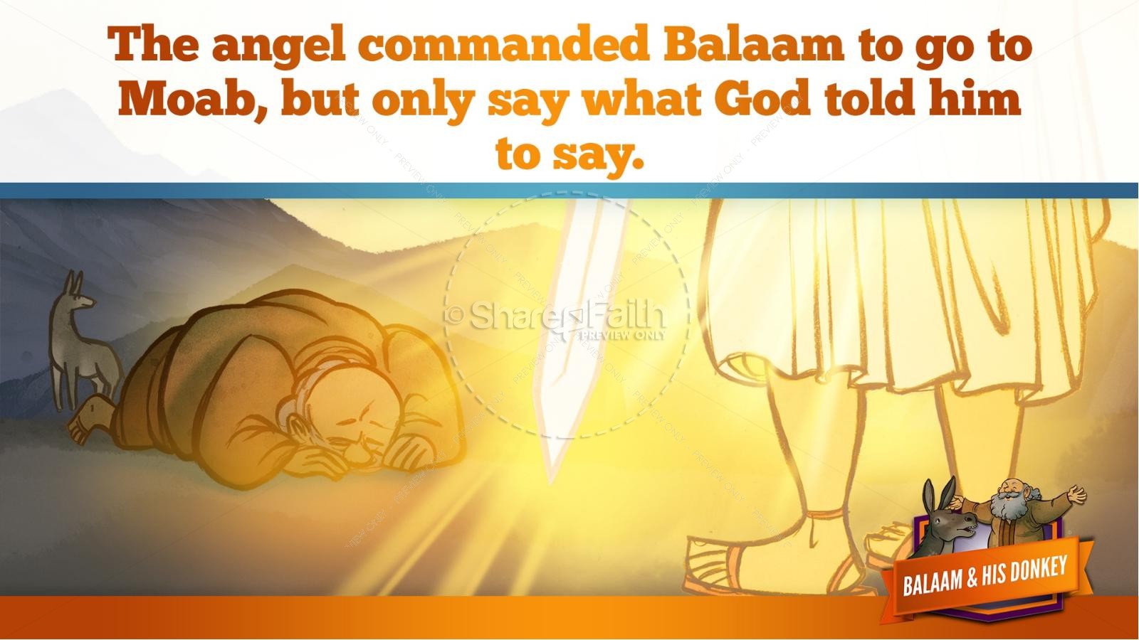 Numbers 22 Balaam's Donkey Kids Bible Stories | slide 32