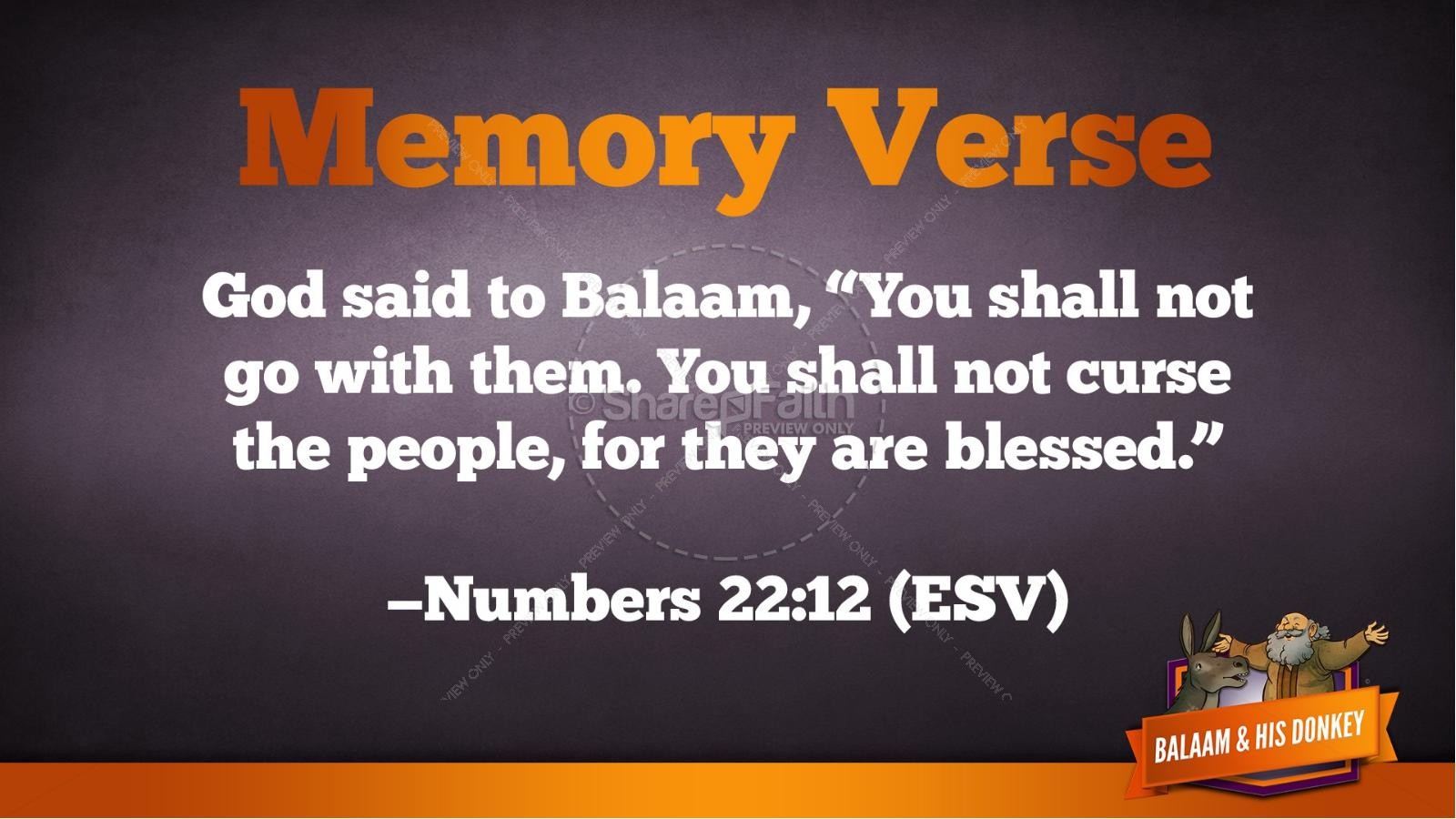 Numbers 22 Balaam's Donkey Kids Bible Stories | slide 39