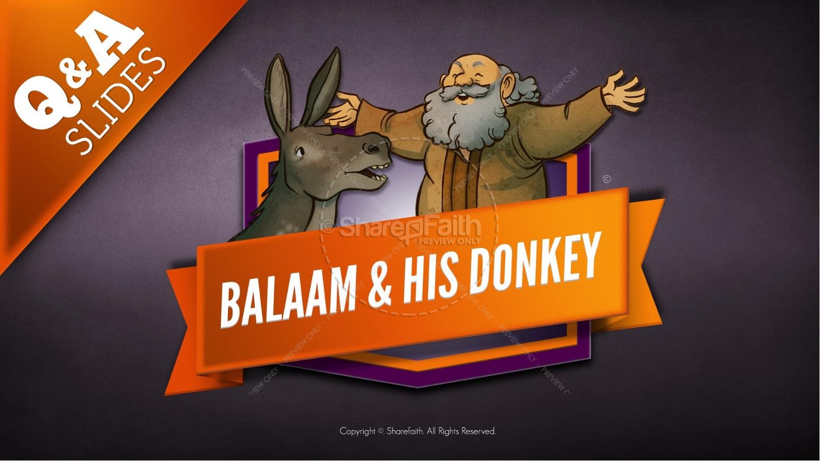 Numbers 22 Balaam’s Donkey Kids Bible Stories
