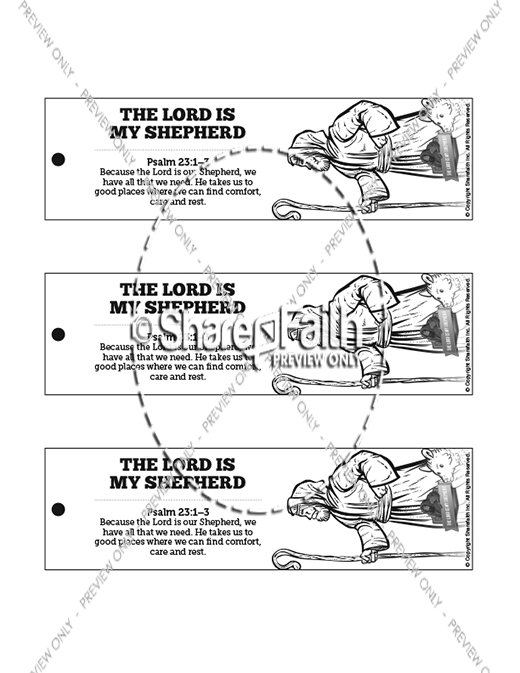 Psalm 23 The Lord Is My Shepherd Bible Bookmarks Sharefaith Kids