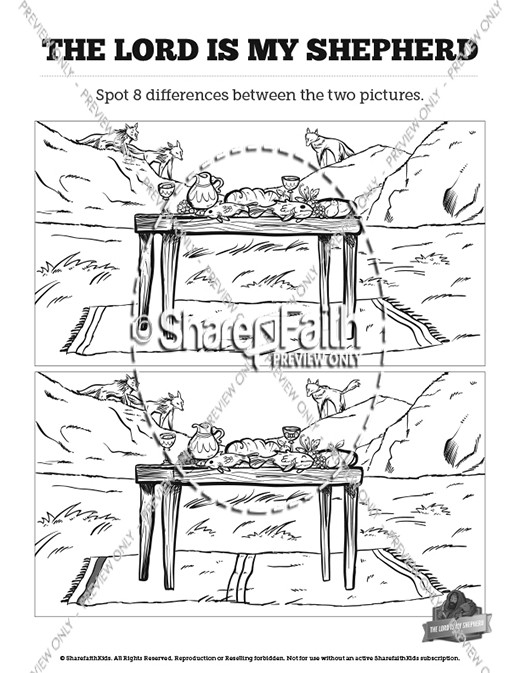 Psalm 23 The Lord Is My Shepherd Kids Spot The Difference Thumbnail Showcase