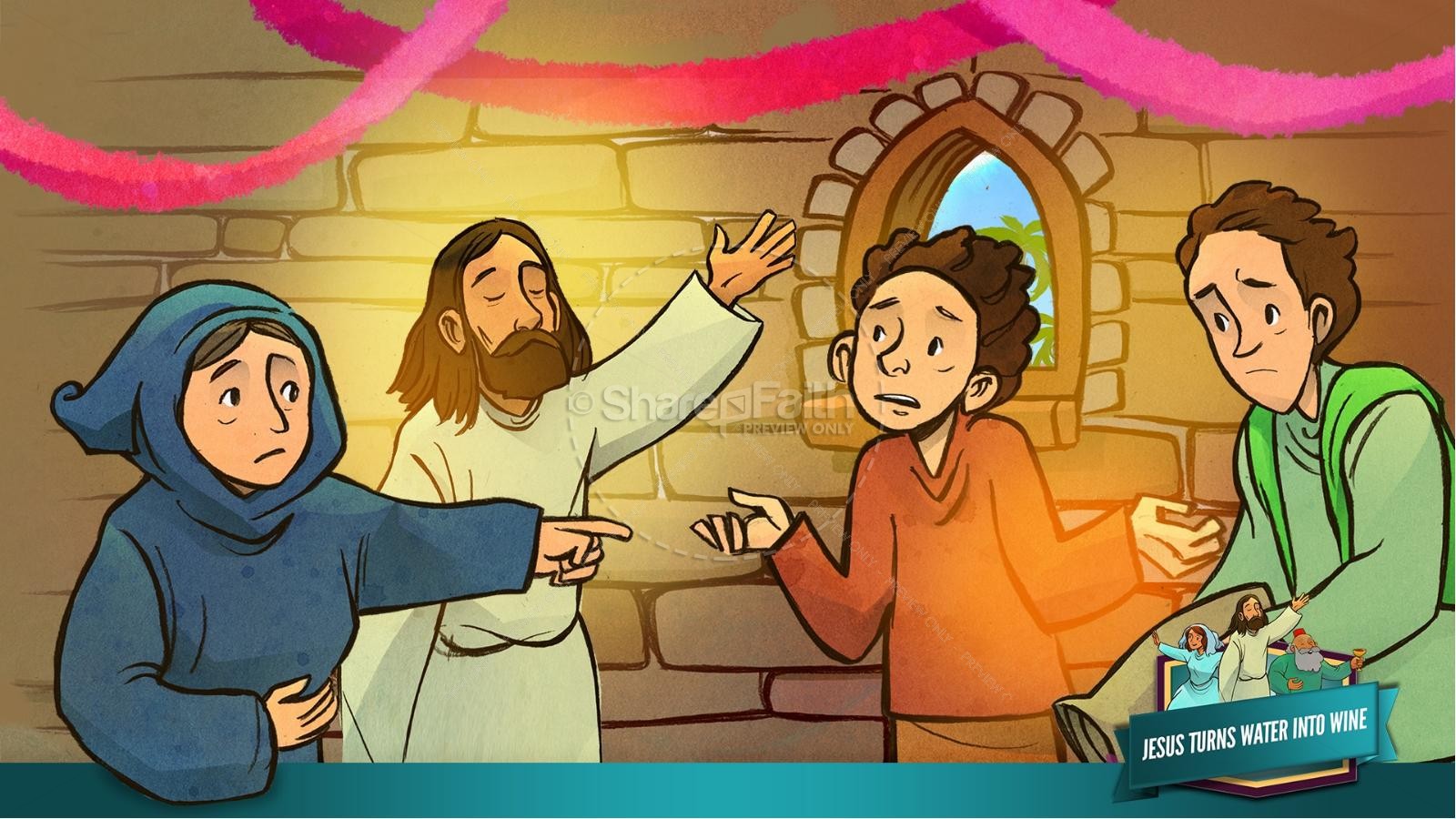 Jesus Turns Water Into Wine Kids Bible Story Thumbnail 13