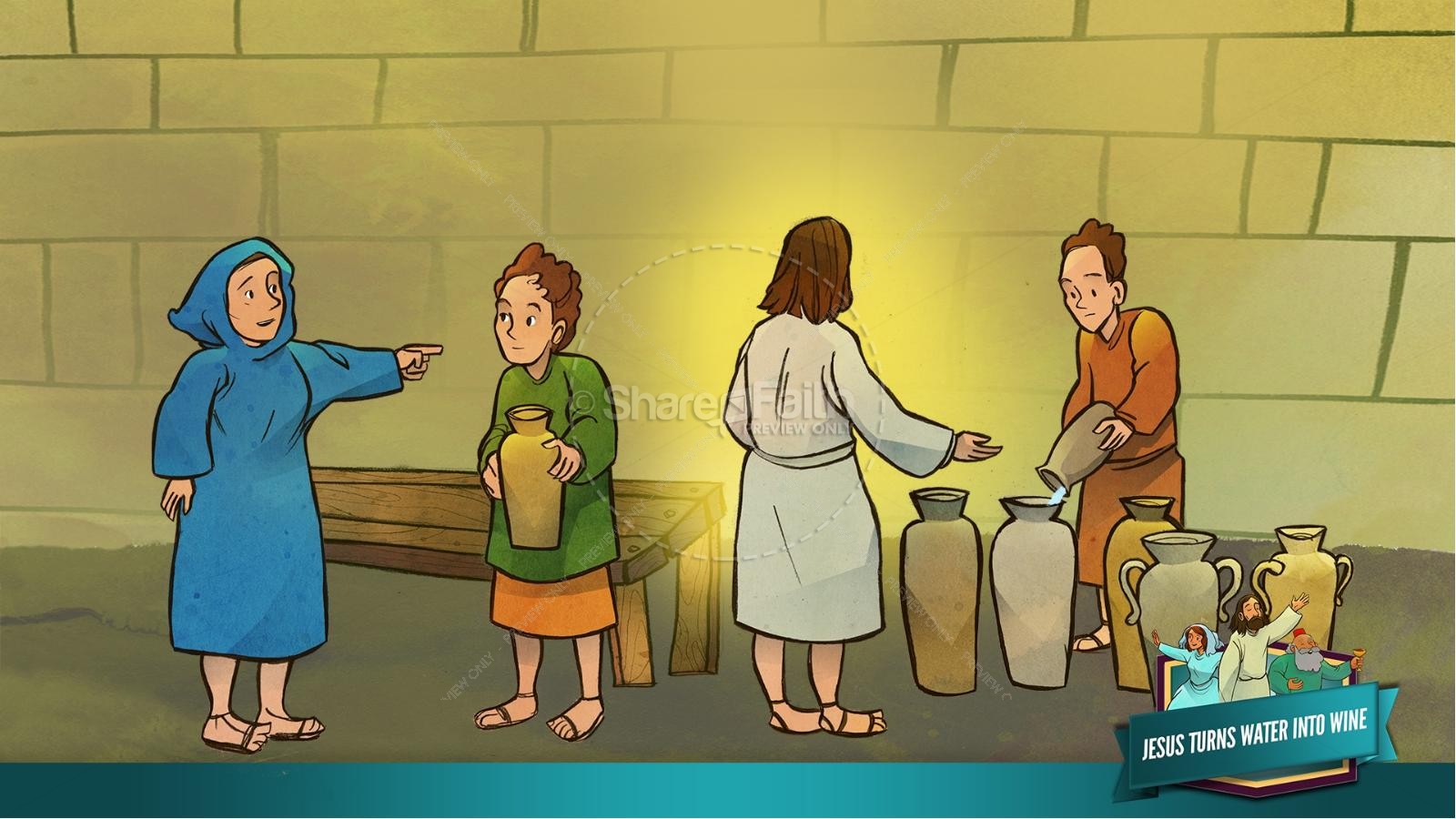 Jesus Turns Water Into Wine Kids Bible Story Thumbnail 17