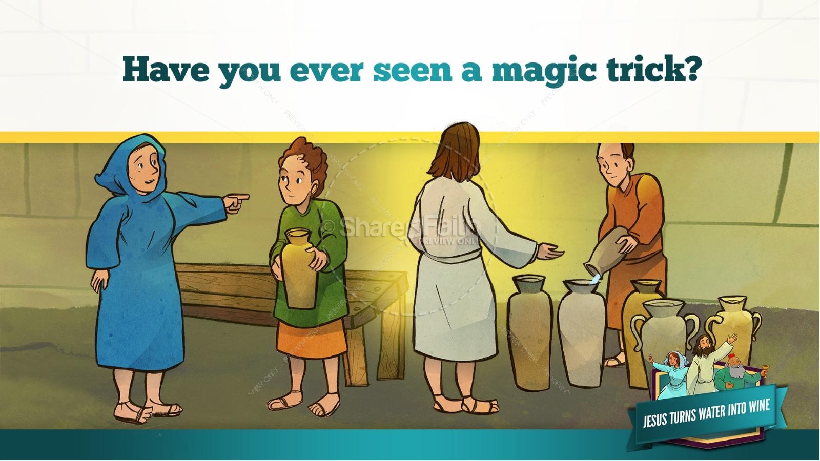 Jesus Turns Water Into Wine Kids Bible Story Thumbnail 20