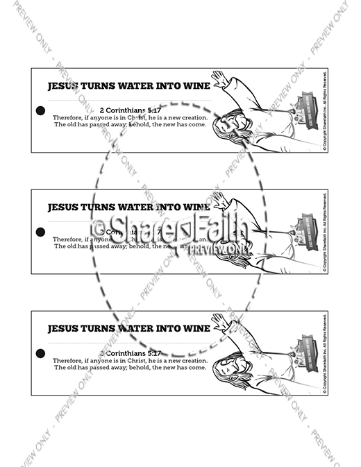 Jesus Turns Water Into Wine Bible Bookmarks Thumbnail Showcase