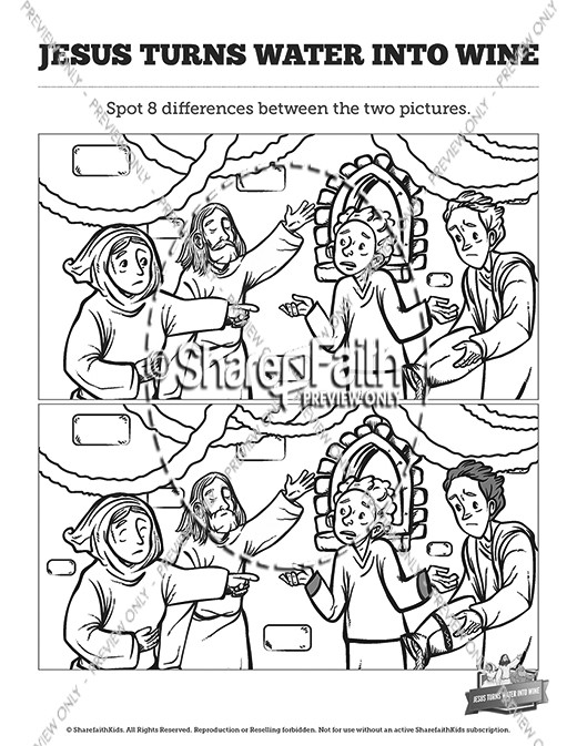 jesus first miracle at cana coloring pages