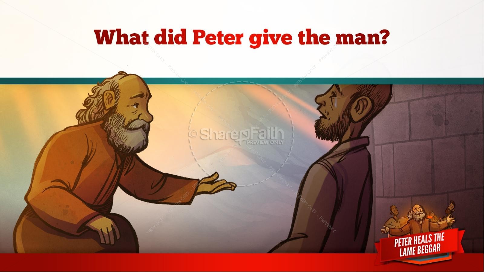 Acts 3 Peter Heals the Lame Man Kids Bible Stories Thumbnail 16
