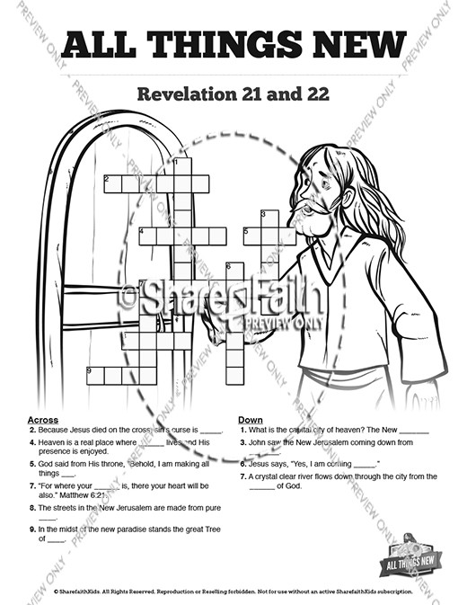 Revelation 21 All Things New Sunday School Crossword Puzzles Thumbnail Showcase