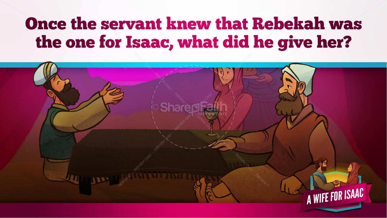 Genesis 24 Isaac and Rebekah Kids Bible Story Thumbnail 24