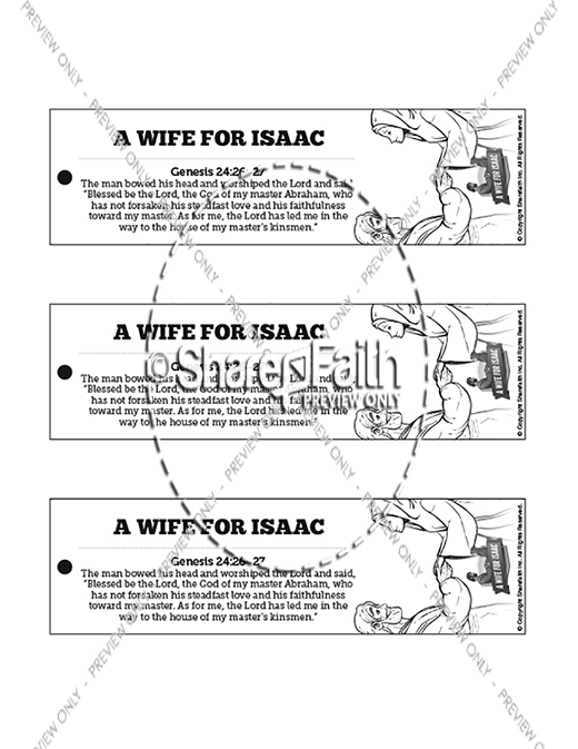Genesis 24 Isaac and Rebekah Bible Bookmarks Thumbnail Showcase