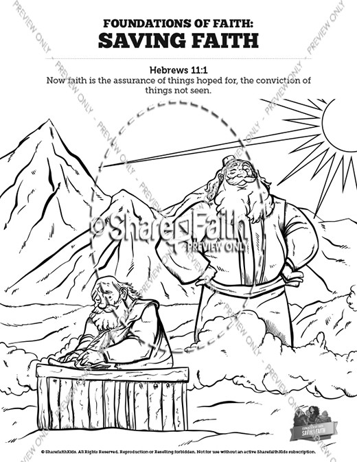 Hebrews 11 Saving Faith Sunday School Coloring Pages Thumbnail Showcase