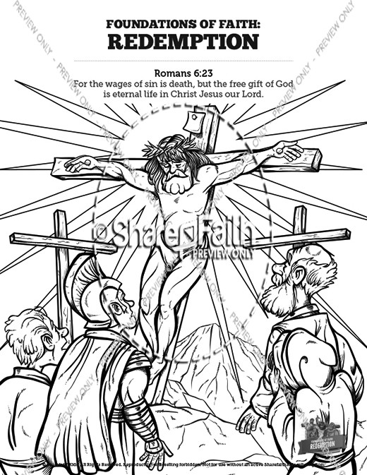 Romans 6 Redemption Sunday School Coloring Pages Thumbnail Showcase