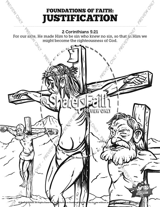 Romans 3 Justification Sunday School Coloring Pages Sharefaith Kids