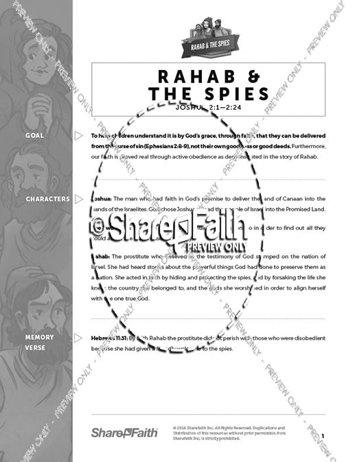Joshua 2 Story of Rahab Sunday School Curriculum