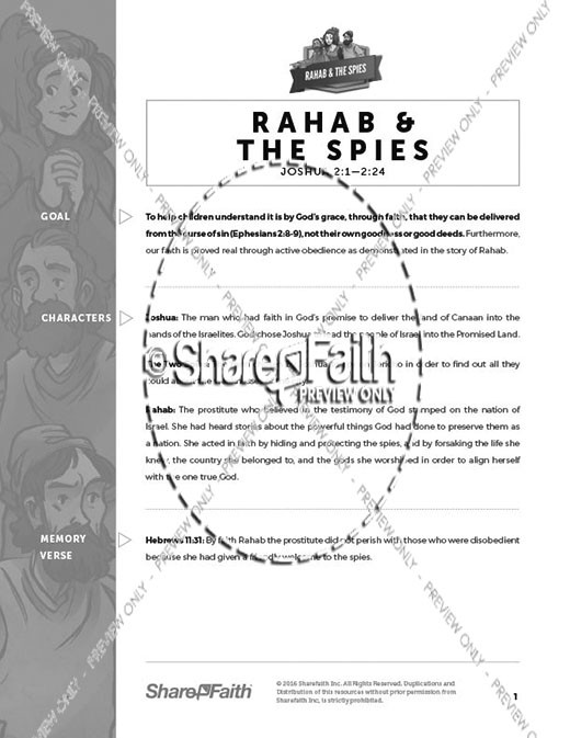 Joshua 2 Story of Rahab Sunday School Curriculum Thumbnail Showcase