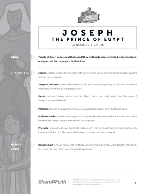 Story of Joseph Sunday School Curriculum Thumbnail Showcase