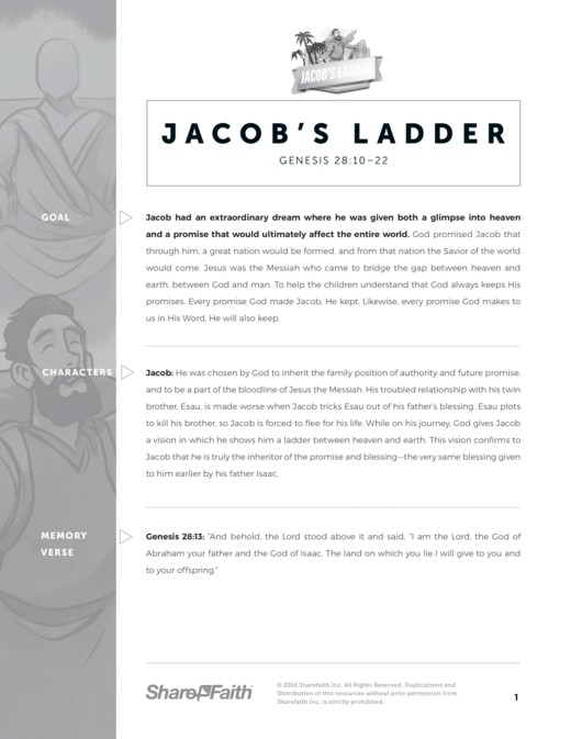 Genesis 28 Jacobs Ladder Sunday School Curriculum Thumbnail Showcase