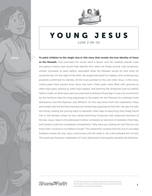 Luke 2 Jesus as a Child Sunday School Curriculum Thumbnail Showcase