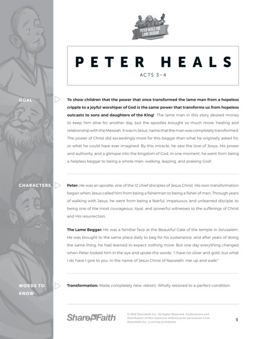 Acts 3 Peter Heals Sunday School Curriculum Thumbnail Showcase