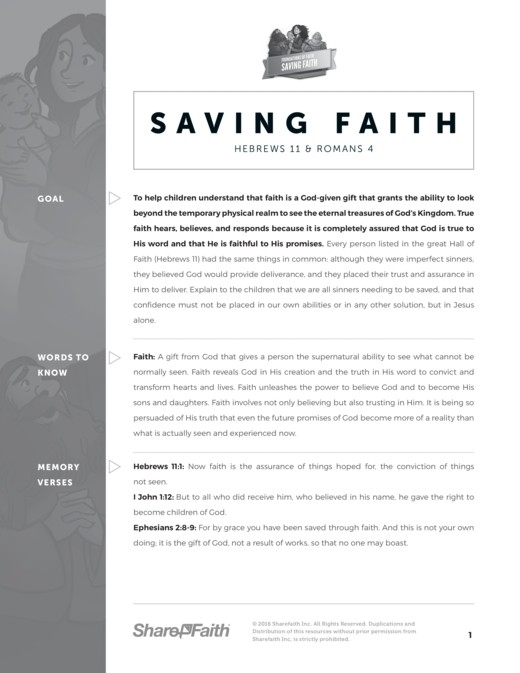 Hebrews 11 Saving Faith Sunday School Curriculum Thumbnail Showcase