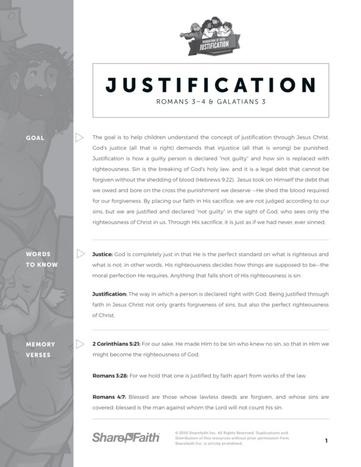 Romans 3 Justification Sunday School Curriculum Thumbnail Showcase