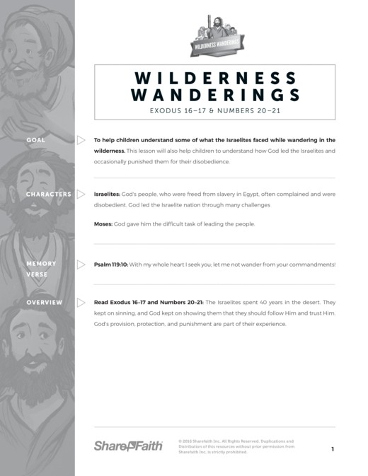40 Years in the Wilderness Sunday School Curriculum Thumbnail Showcase