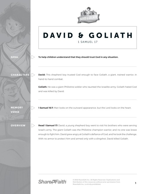 David and Goliath Sunday School Curriculum Thumbnail Showcase