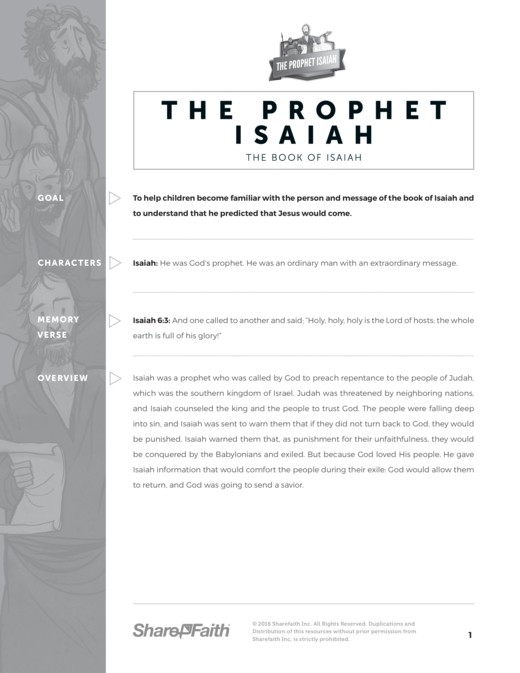 The Prophet Isaiah Sunday School Curriculum Thumbnail Showcase