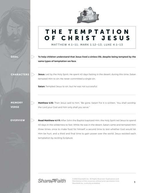 Matthew 4 Jesus Tempted Sunday School Curriculum Thumbnail Showcase