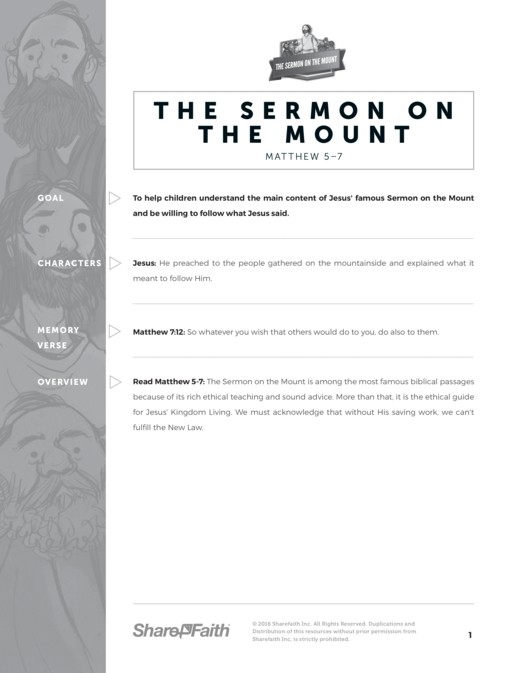 sermon on the mount coloring page