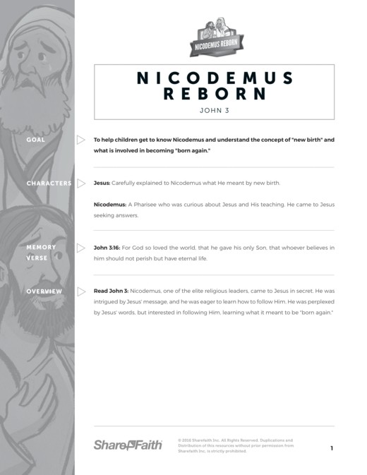 John 3 Nicodemus Sunday School Curriculum Thumbnail Showcase