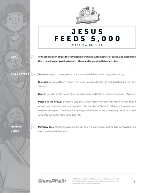 Matthew 14 Jesus Feeds 5000 Sunday School Curriculum Thumbnail Showcase