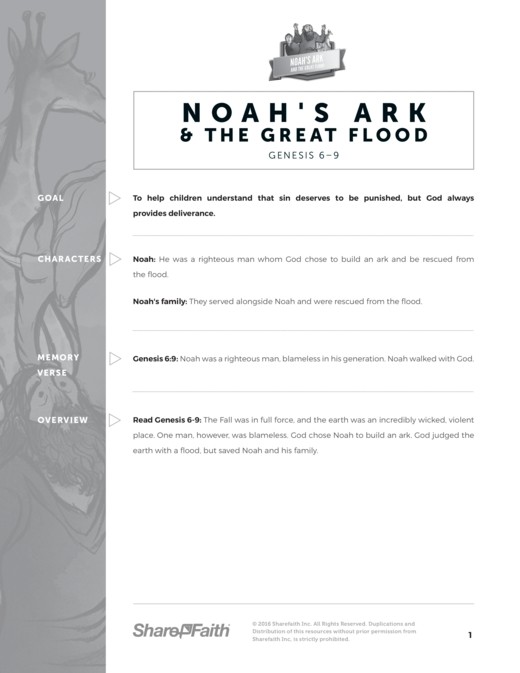 Genesis 7 Noahs Ark Sunday School Curriculum Thumbnail Showcase