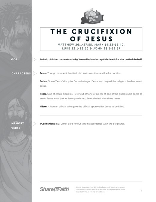 The Jesus Crucifixion Sunday School Curriculum Thumbnail Showcase
