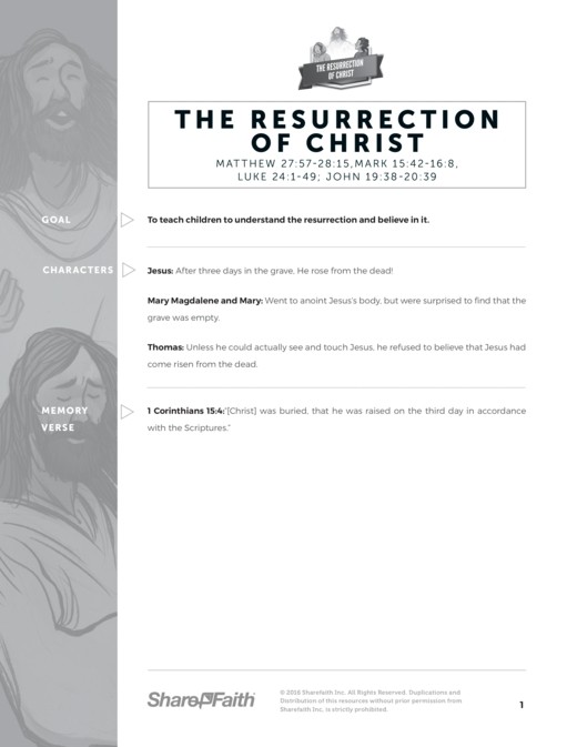 The Jesus Resurrection Sunday School Curriculum Thumbnail Showcase