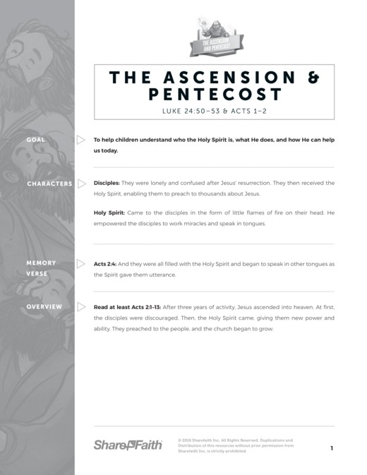The Ascension and Pentecost Sunday School Curriculum Thumbnail Showcase