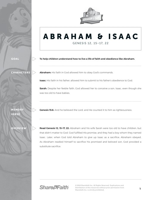 Genesis 22 Abraham and Isaac Sunday School Curriculum Thumbnail Showcase