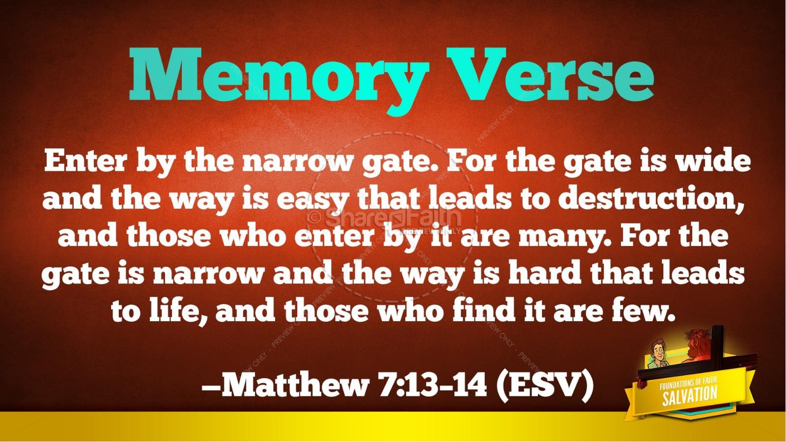 Matthew 7 Plan of Salvation Kids Bible Story | slide 39