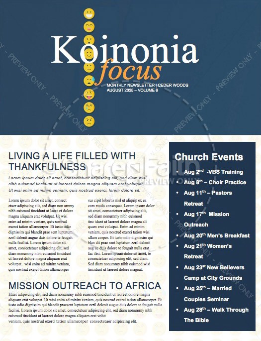 It's Complicated Church Newsletter Template Thumbnail Showcase