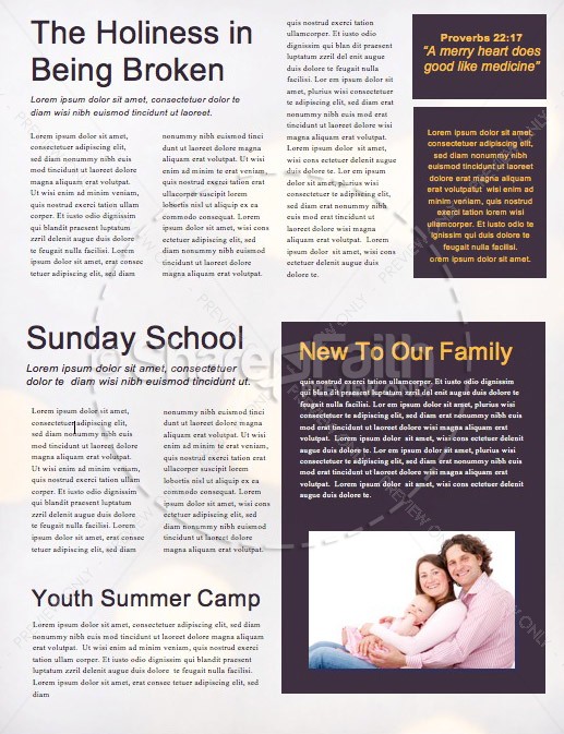 Be The Light Church Newsletter Template | page 2