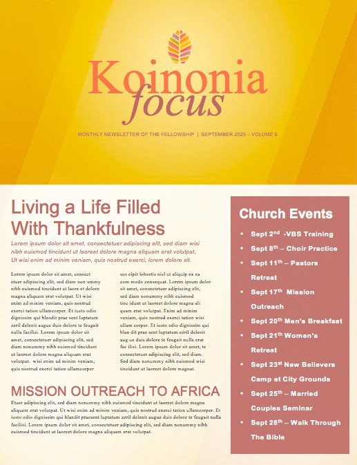 Fall Ministry Opportunity Church Newsletter Template